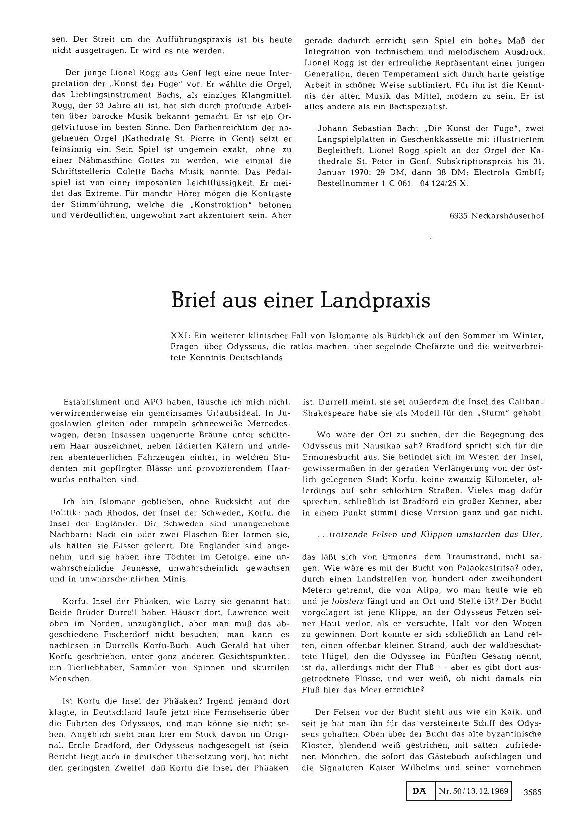 Vorschauseite 1: Brief aus einer Landpraxis