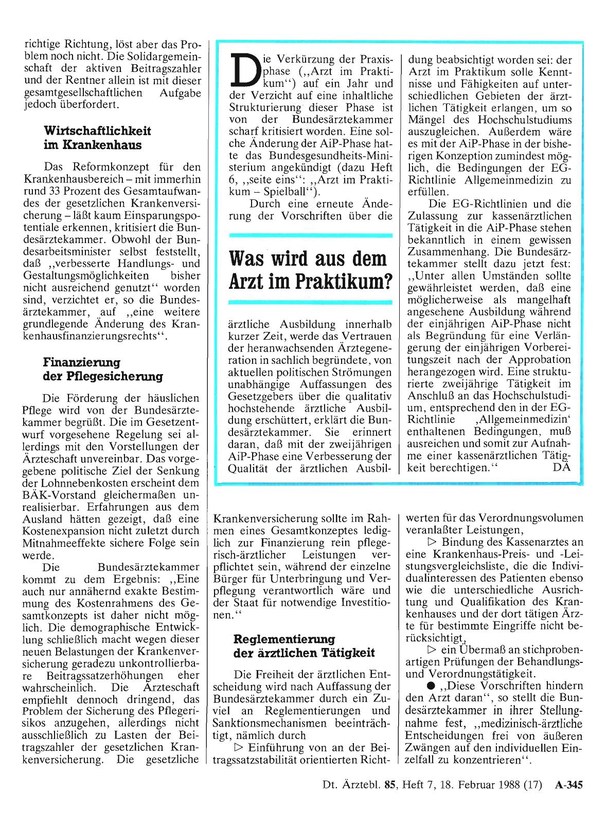 Vorschauseite 1: Was wird aus dem Arzt im Praktikum?