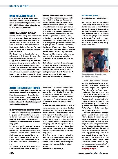 Vorschauseite 1: Notfallpatienten 2: Belastbare Daten erheben