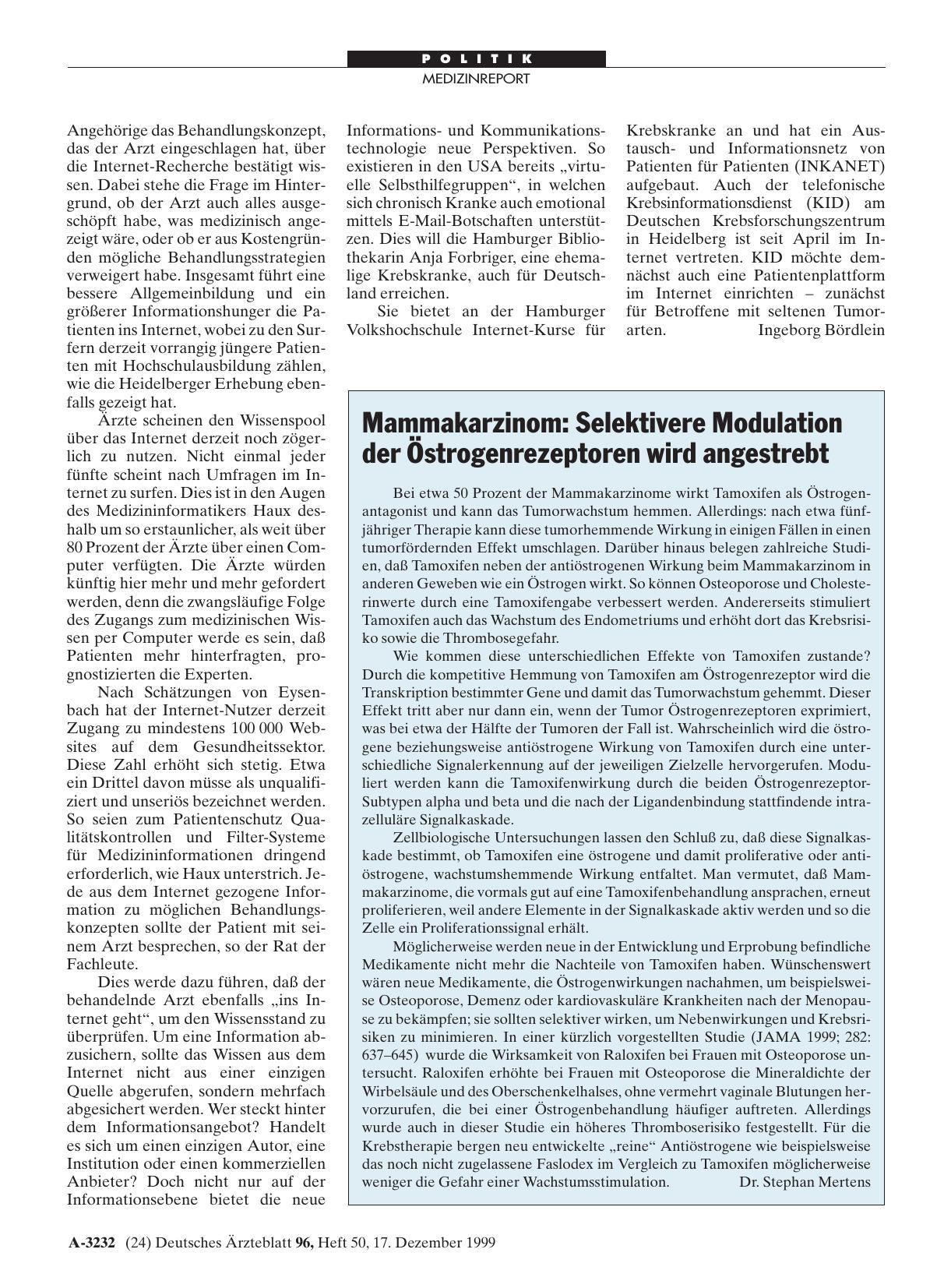 Vorschauseite 1: Mammakarzinom: Selektivere Modulation der Östrogenrezeptoren wird angestrebt