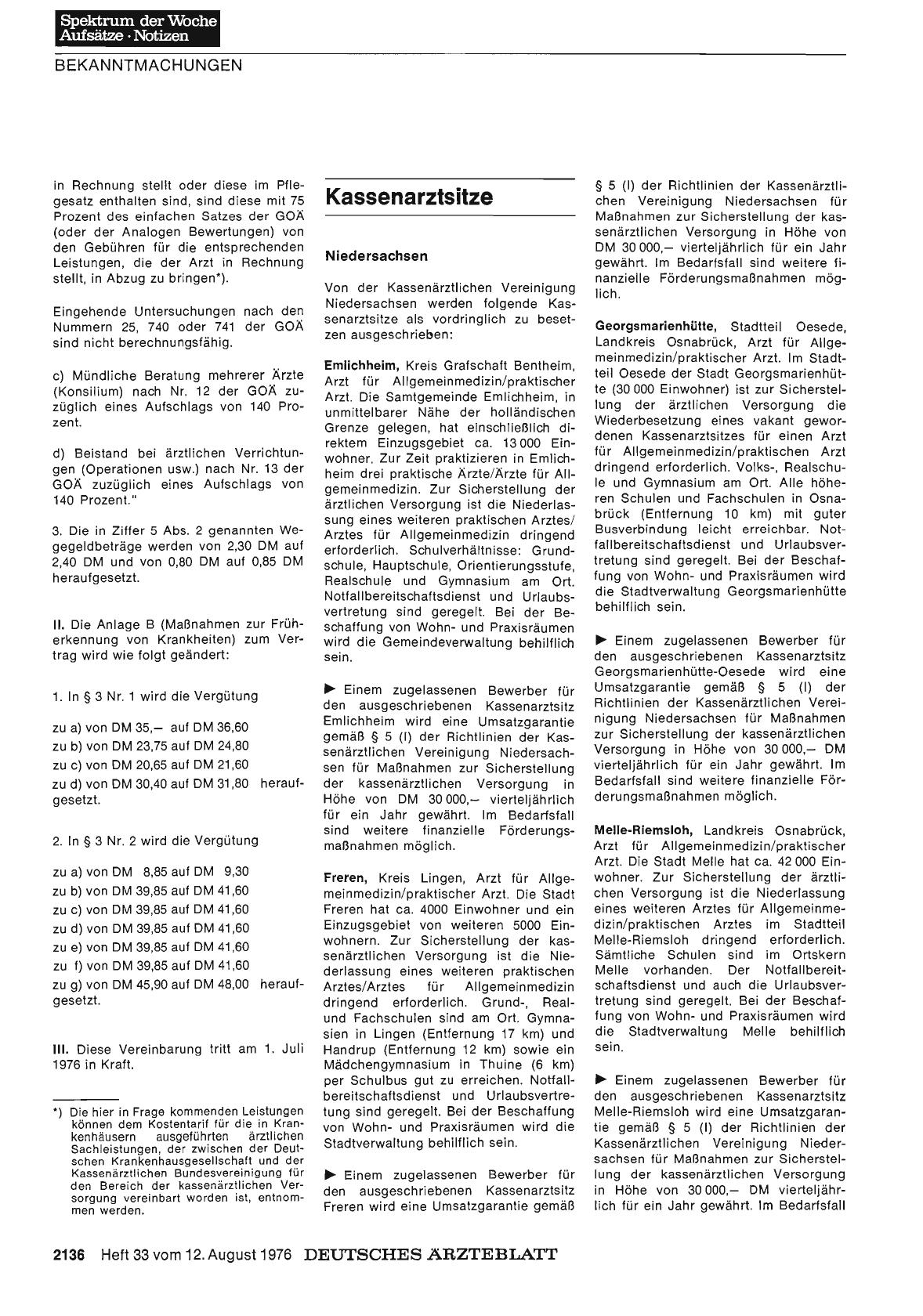 Vorschauseite 1: Kassenarztsitze
