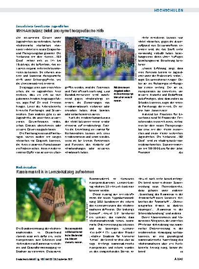 Vorschauseite 1: Medizinstudium: Rassismuskritik in Lernzielkatalog aufnehmen