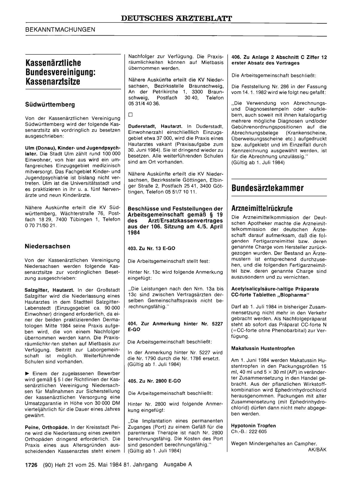Vorschauseite 1: Arzneimittelrückrufe