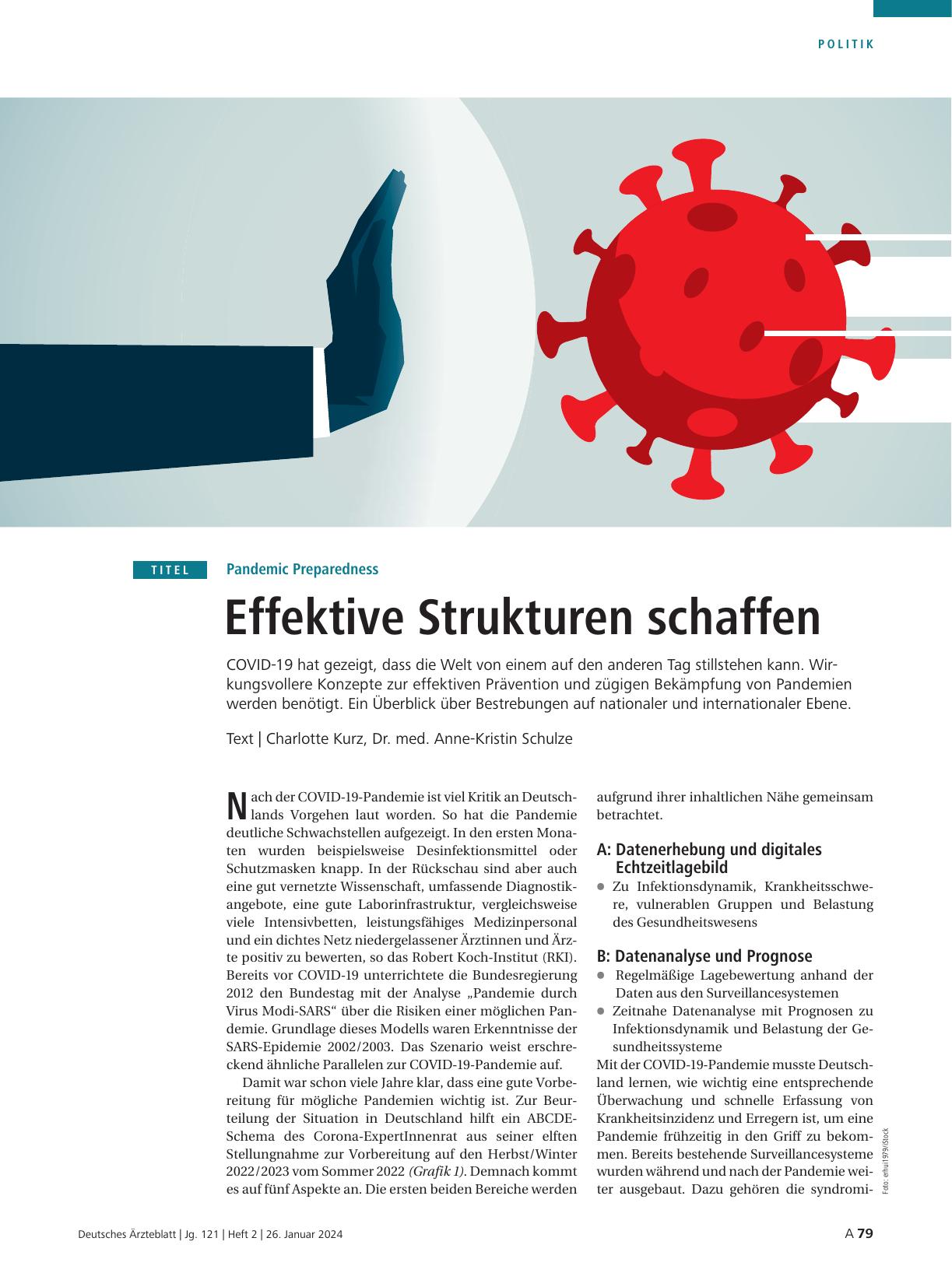 Vorschauseite 1: Pandemic Preparedness: Effektive Strukturen schaffen