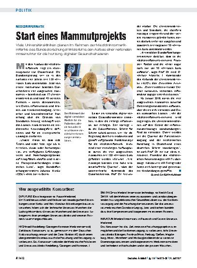 Vorschauseite 1: Medizininformatik: Start eines Mammutprojekts
