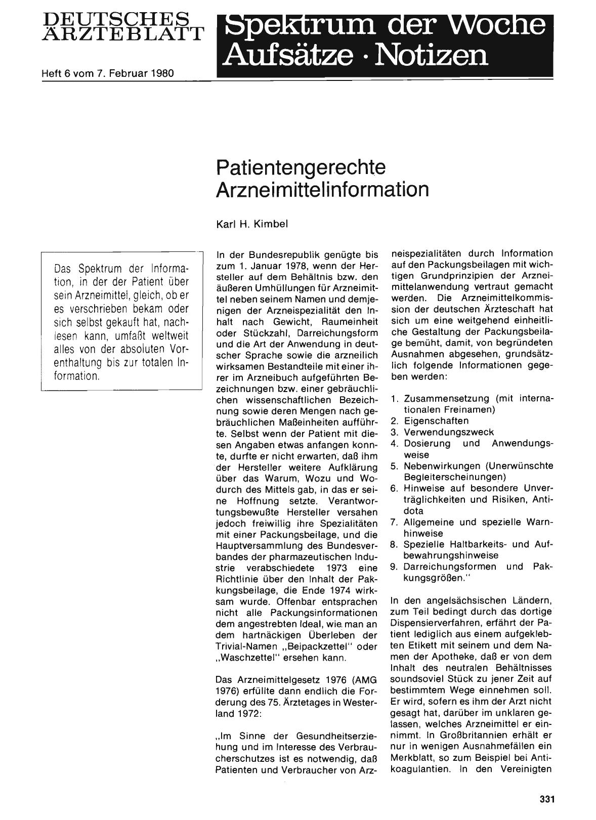 Vorschauseite 1: Patientengerechte Arzneimittelinformation