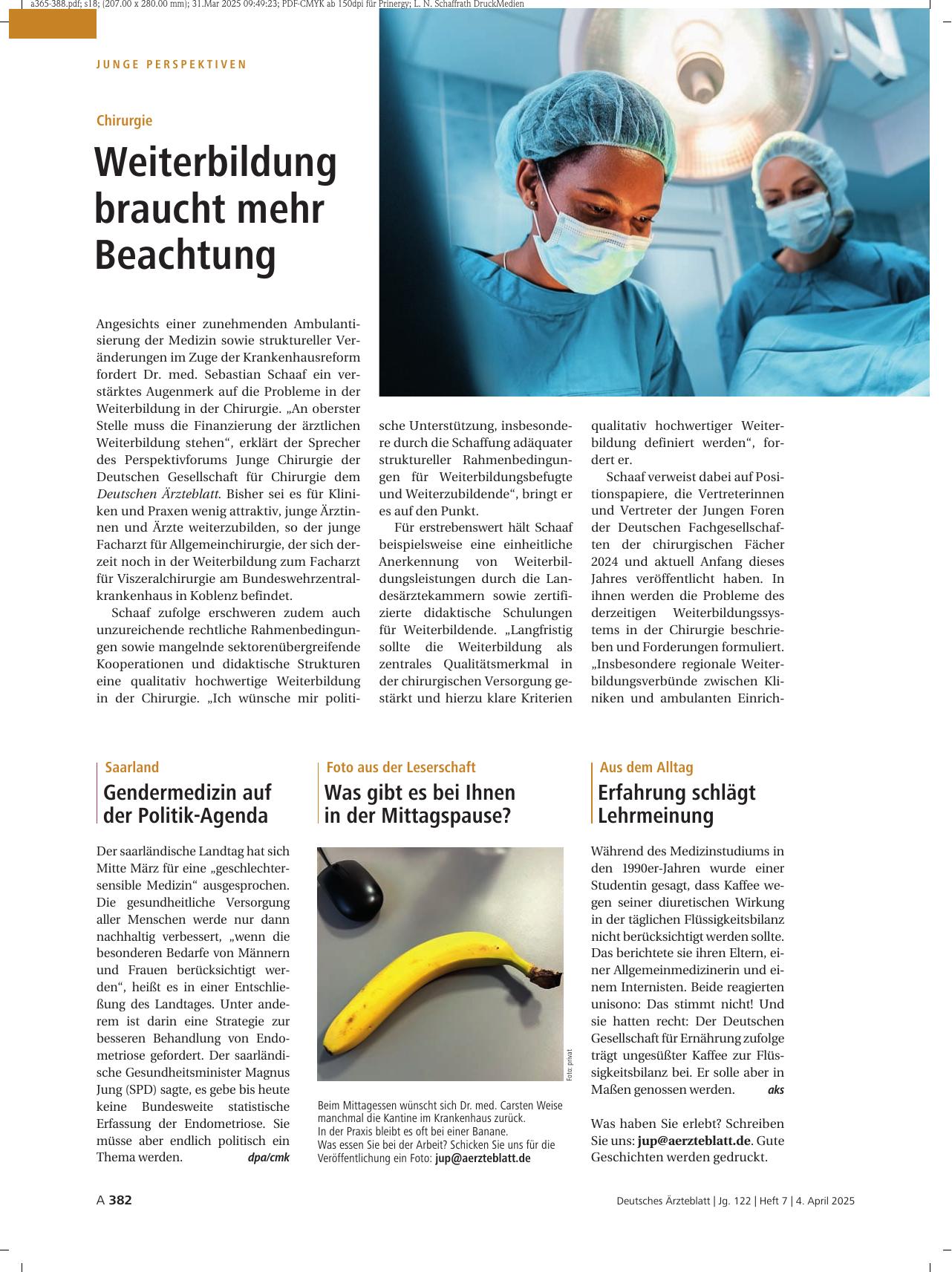 Vorschauseite 1: Foto aus der Leserschaft: Was gibt es bei Ihnen in der Mittagspause?