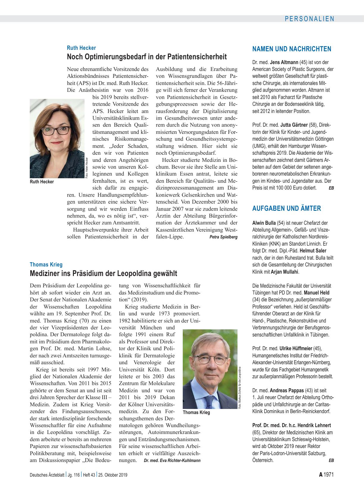Vorschauseite 1: Namen und Nachrichten