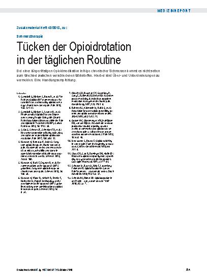 Vorschauseite 4: Schmerztherapie: Tücken der Opioidrotation in der täglichen Routine