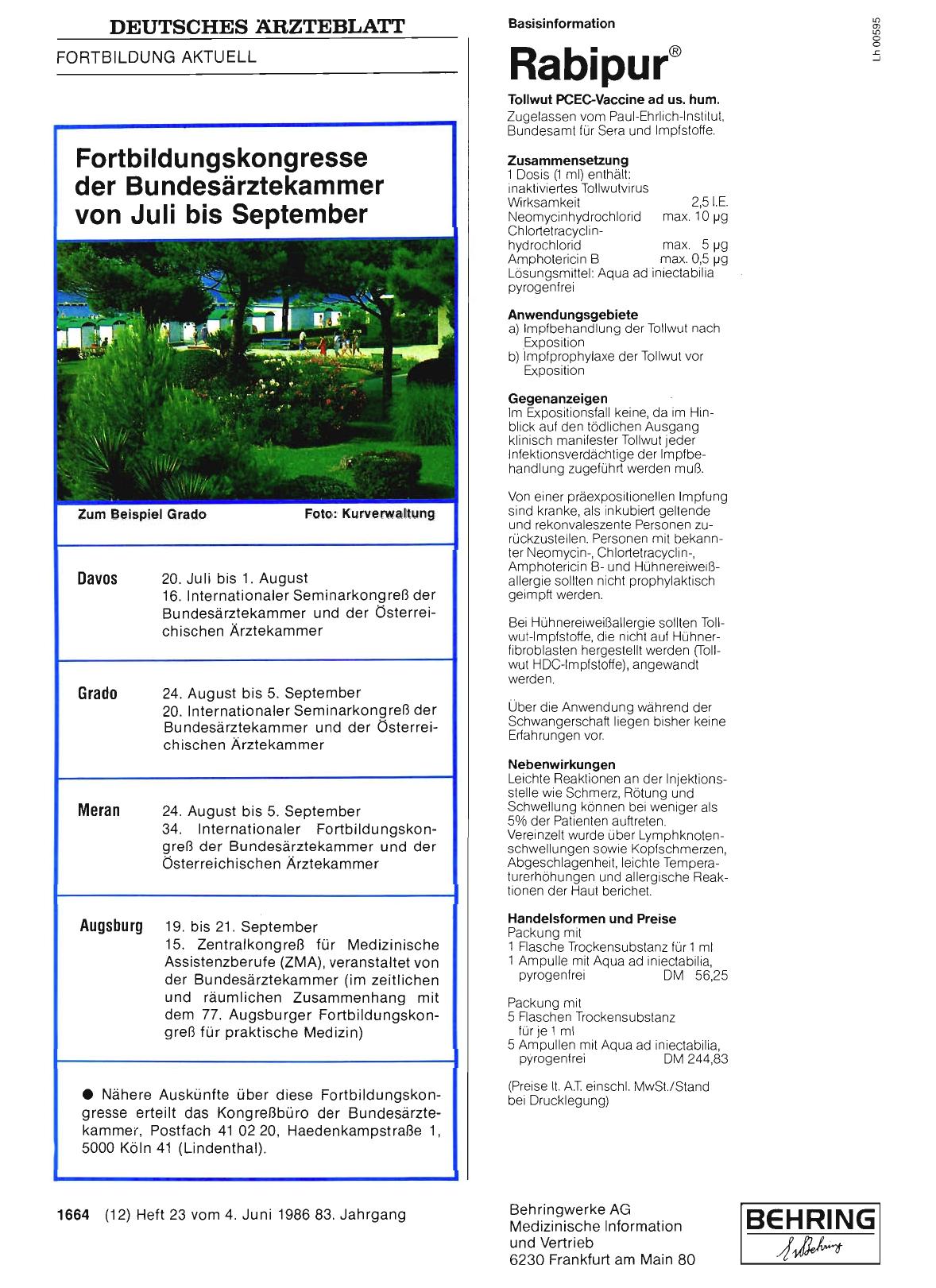 Vorschauseite 1: Fortbildungskongresse der Bundesärztekammer von Juli bis September