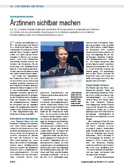 Vorschauseite 1: Gendergerechte Sprache: Ärztinnen sichtbar machen