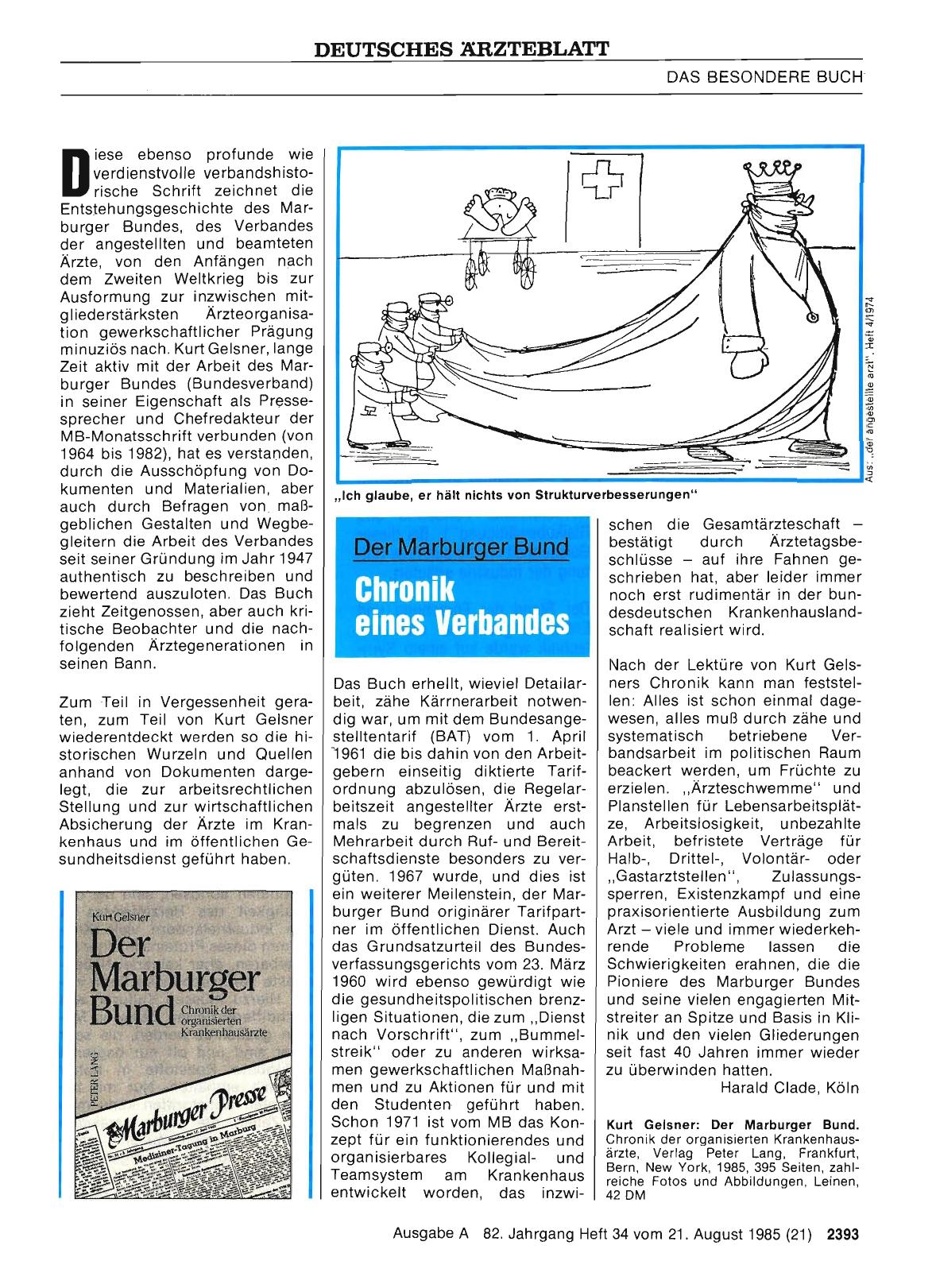Vorschauseite 1: Der Marburger Bund: Chronik eines Verbandes