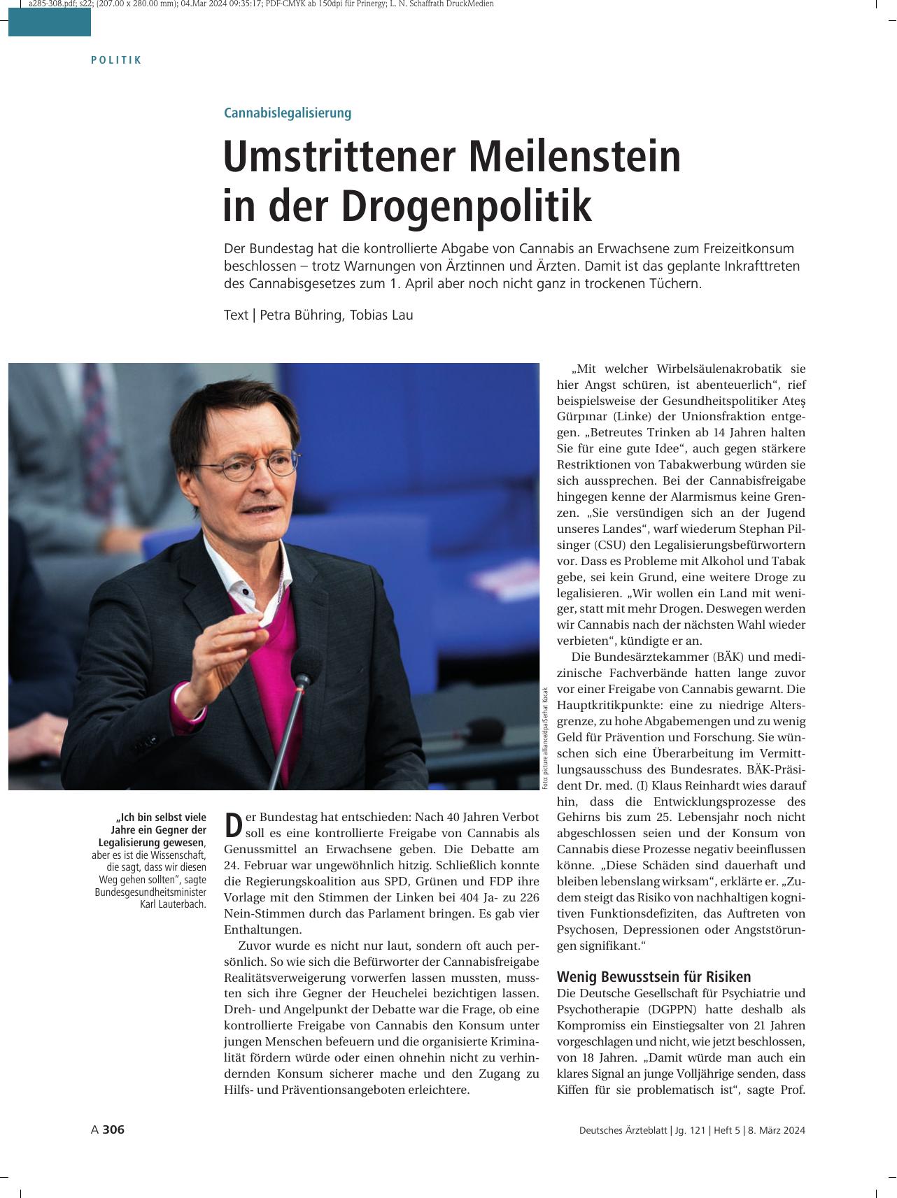 Vorschauseite 1: Cannabislegalisierung: Umstrittener Meilenstein in der Drogenpolitik
