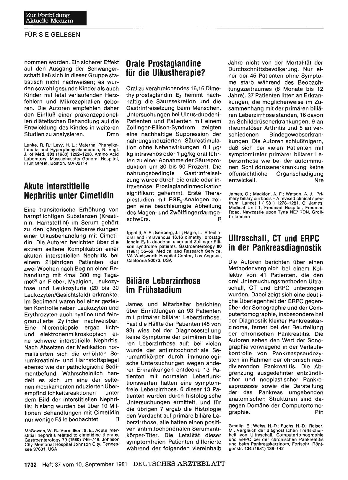Vorschauseite 1: Orale Prostaglandine für die Ulkustherapie?