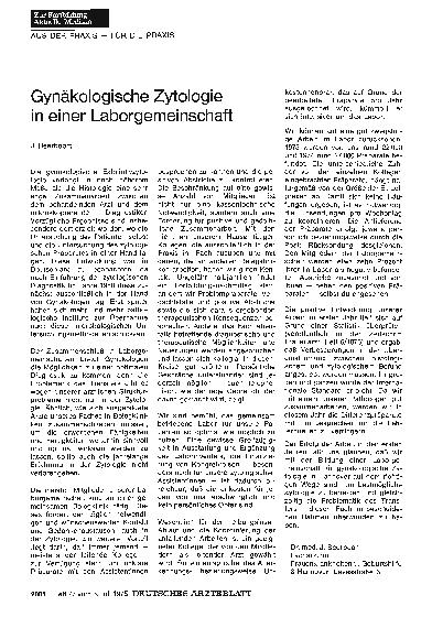 Vorschauseite 1: Gynäkologische Zytologie in einer Laborgemeinschaft
