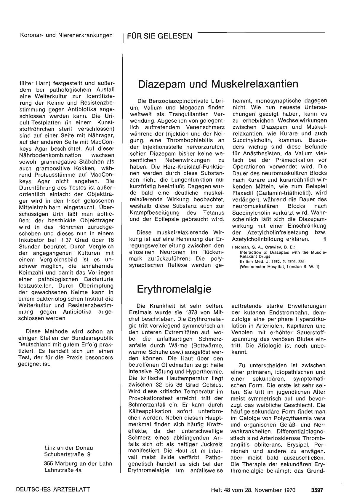 Vorschauseite 1: Diazepam und Muskeirelaxantien
