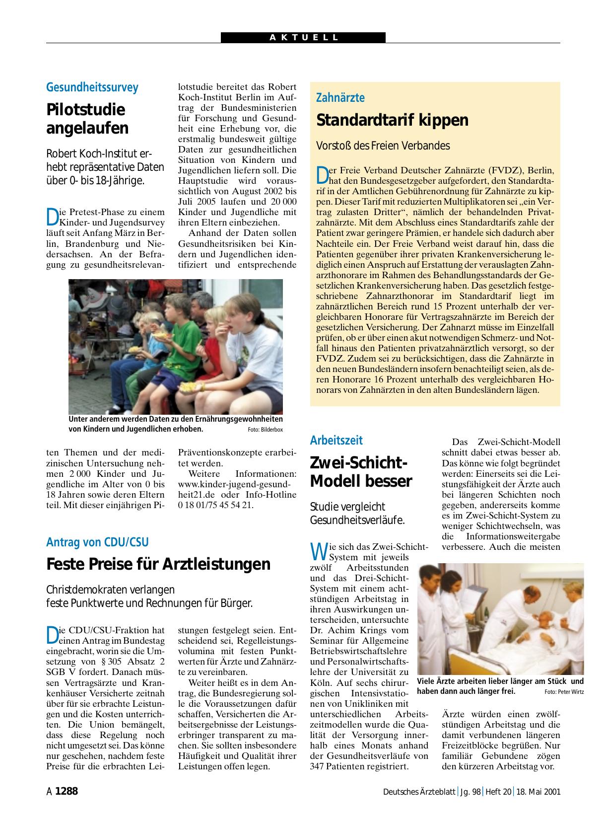 Vorschauseite 1: Gesundheitssurvey: Pilotstudie angelaufen