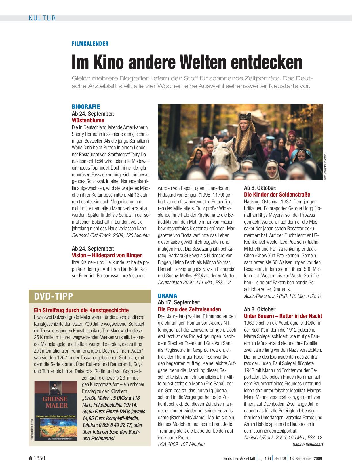 Vorschauseite 1: Filmkalender: Im Kino andere Welten entdecken