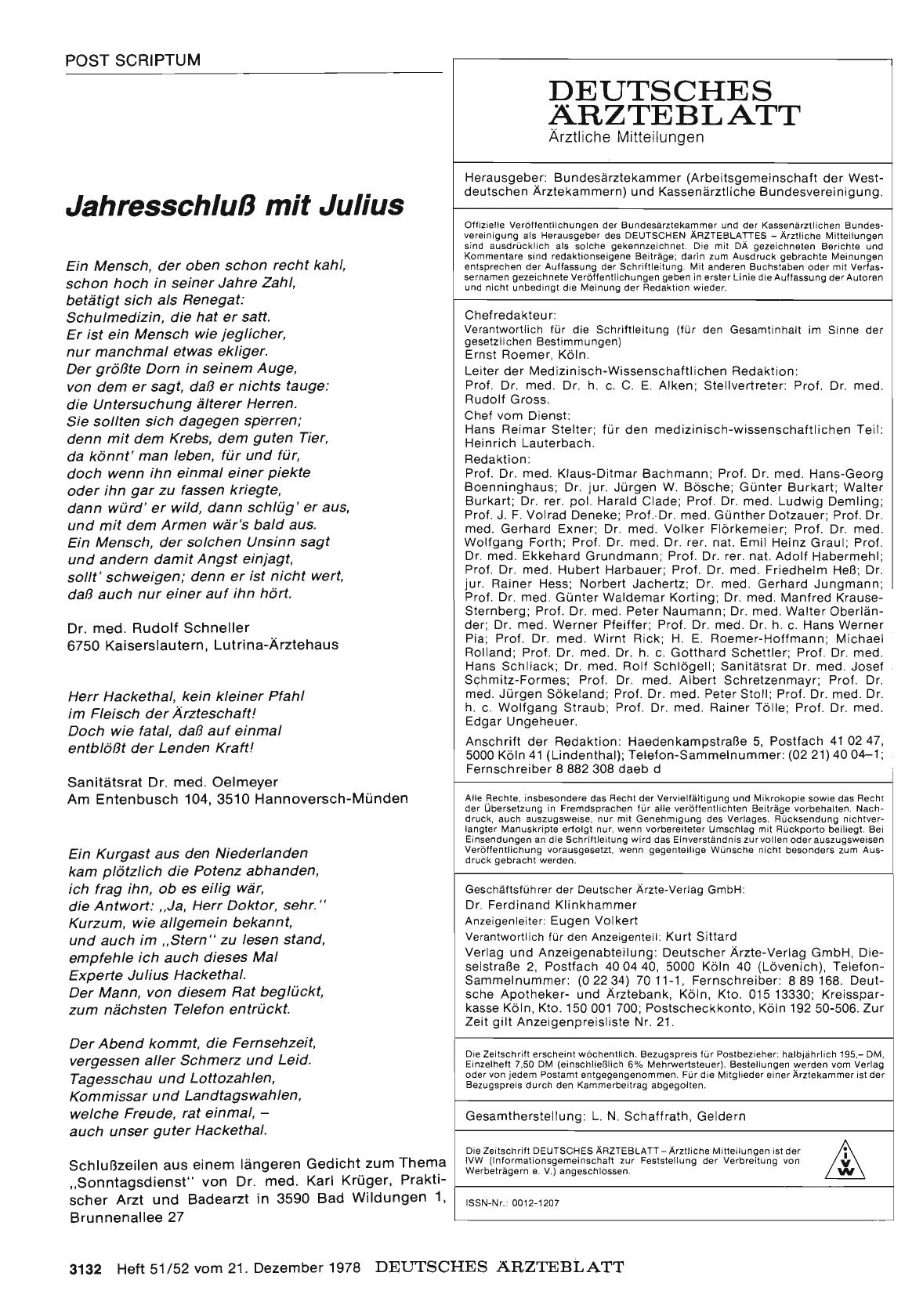 Vorschauseite 1: Jahresschluß mit Julius
