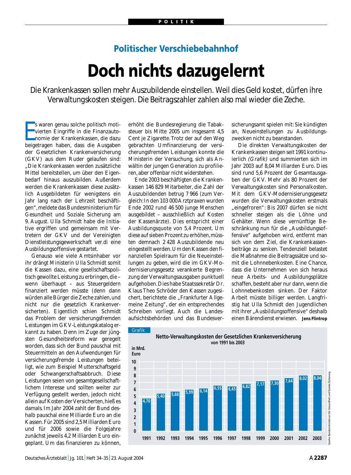 Vorschauseite 1: Politischer Verschiebebahnhof: Doch nichts dazugelernt