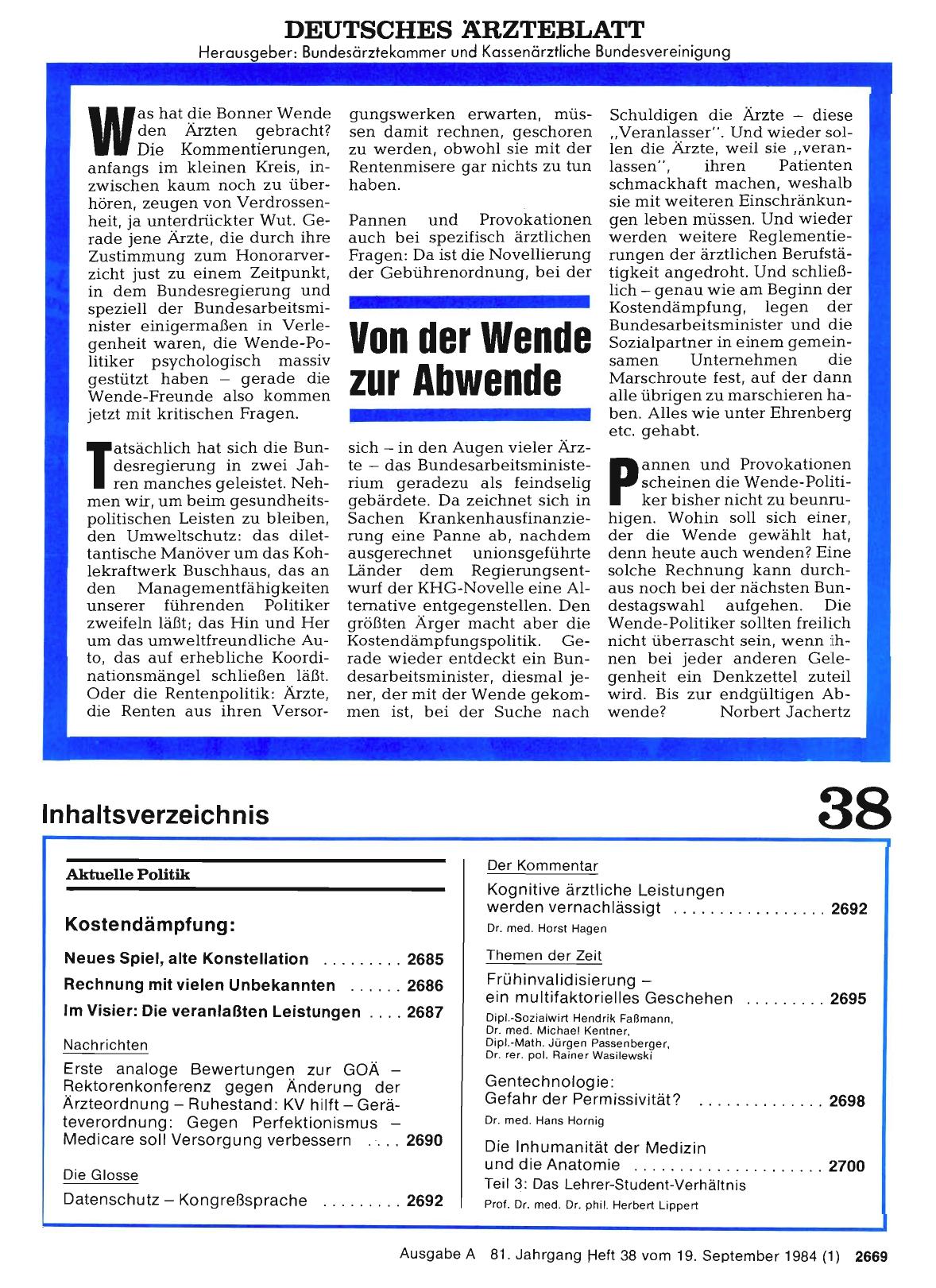 Vorschauseite 1: Von der Wende zur Abwende