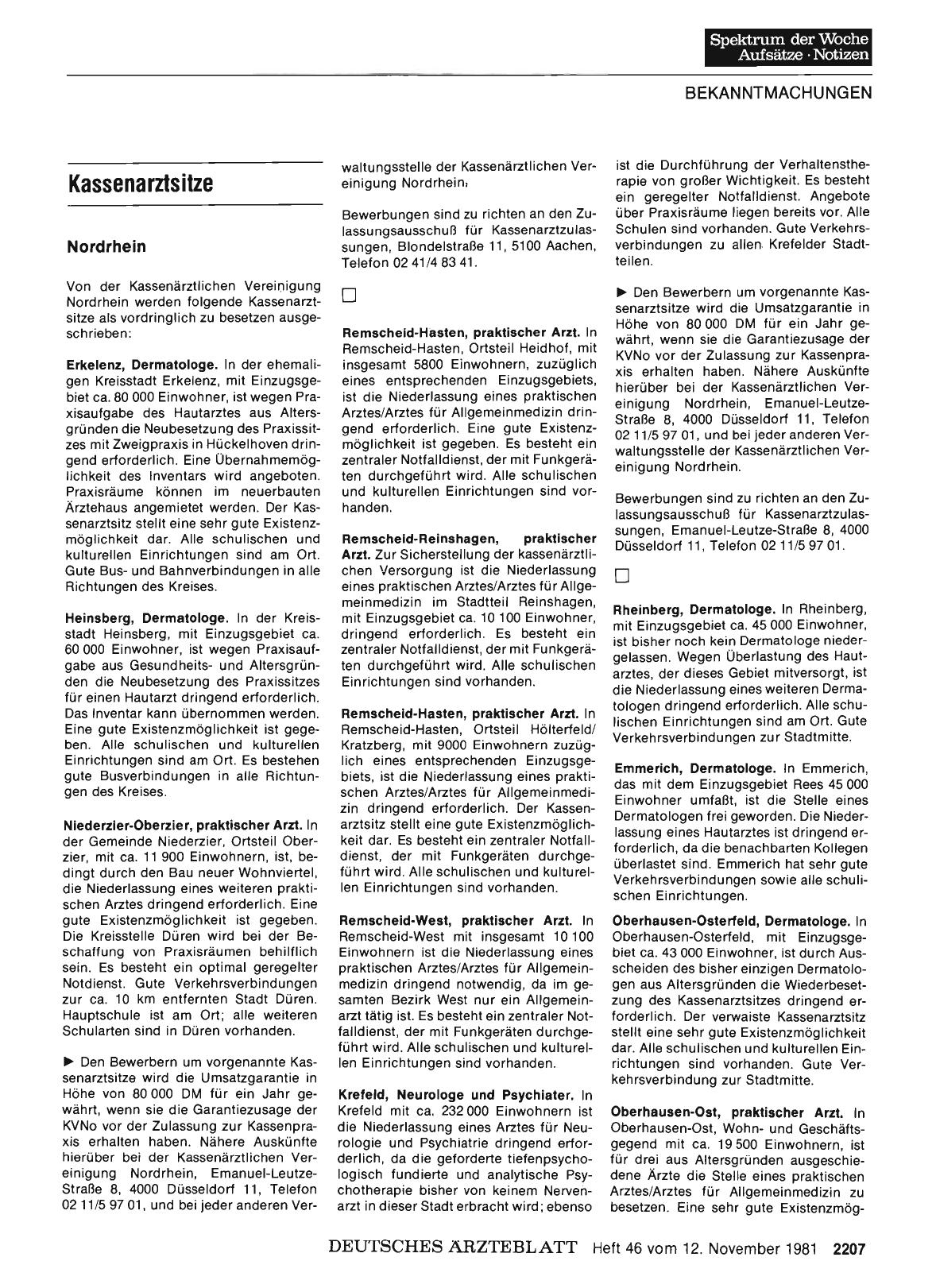 Vorschauseite 1: Kassenarztsitze