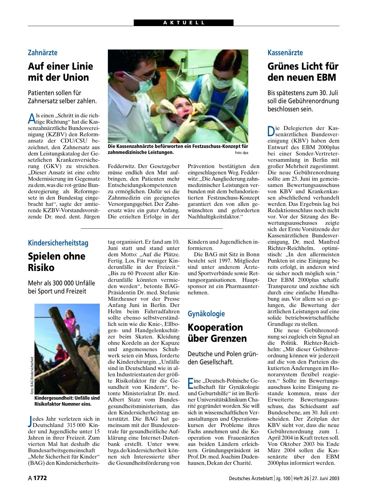 Vorschauseite 1: Kindersicherheitstag: Spielen ohne Risiko