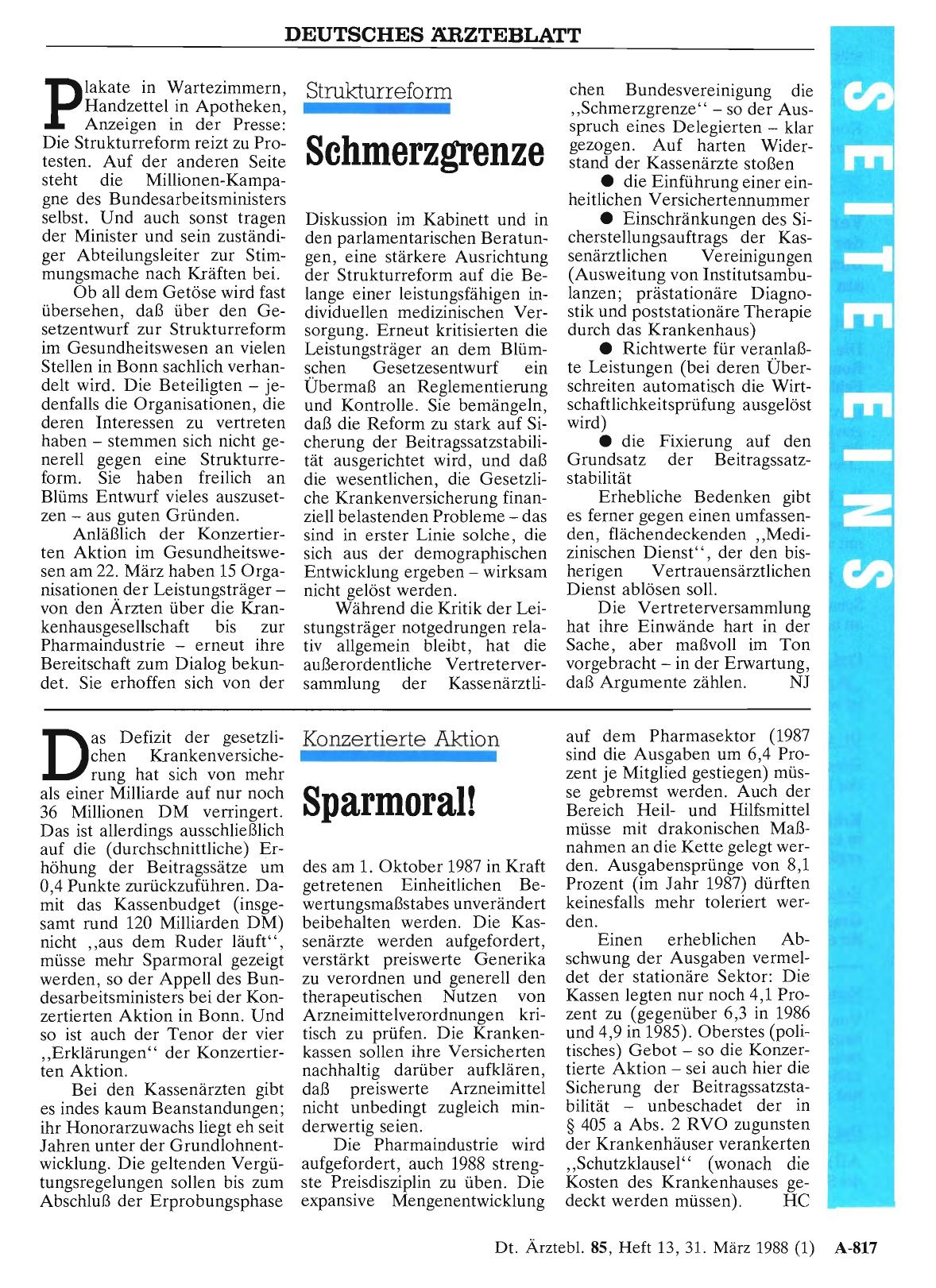 Vorschauseite 1: Strukturreform: Schmerzgrenze