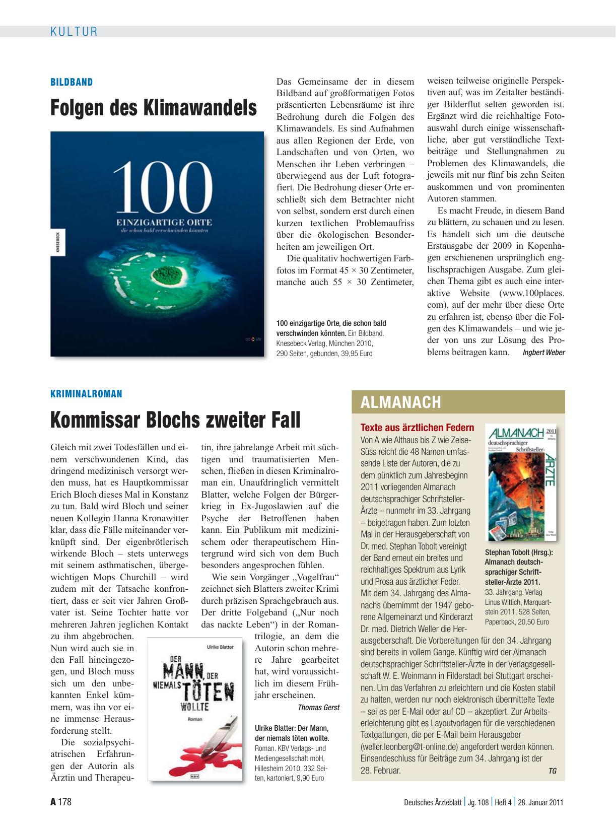 Vorschauseite 1: Almanach: Texte aus ärztlichen Federn