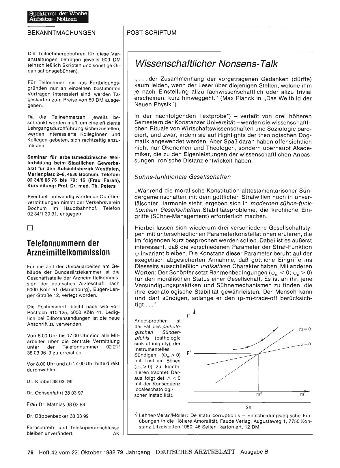 Vorschauseite 1: Bundesärztekammer: Telefonnummern der Arzneimittelkommission