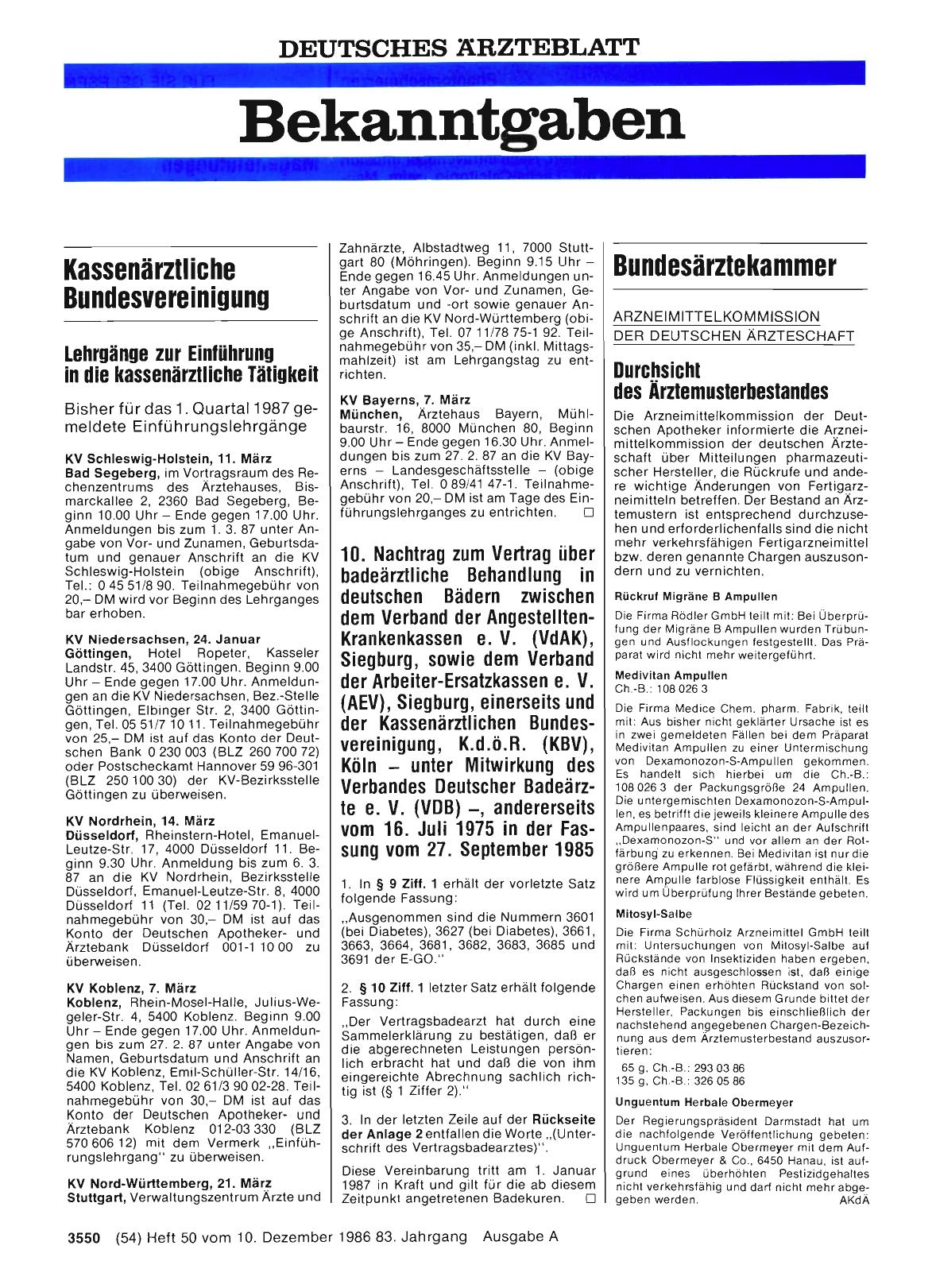 Vorschauseite 1: Lehrgänge zur Einführung in die kassenärztliche Tätigkeit