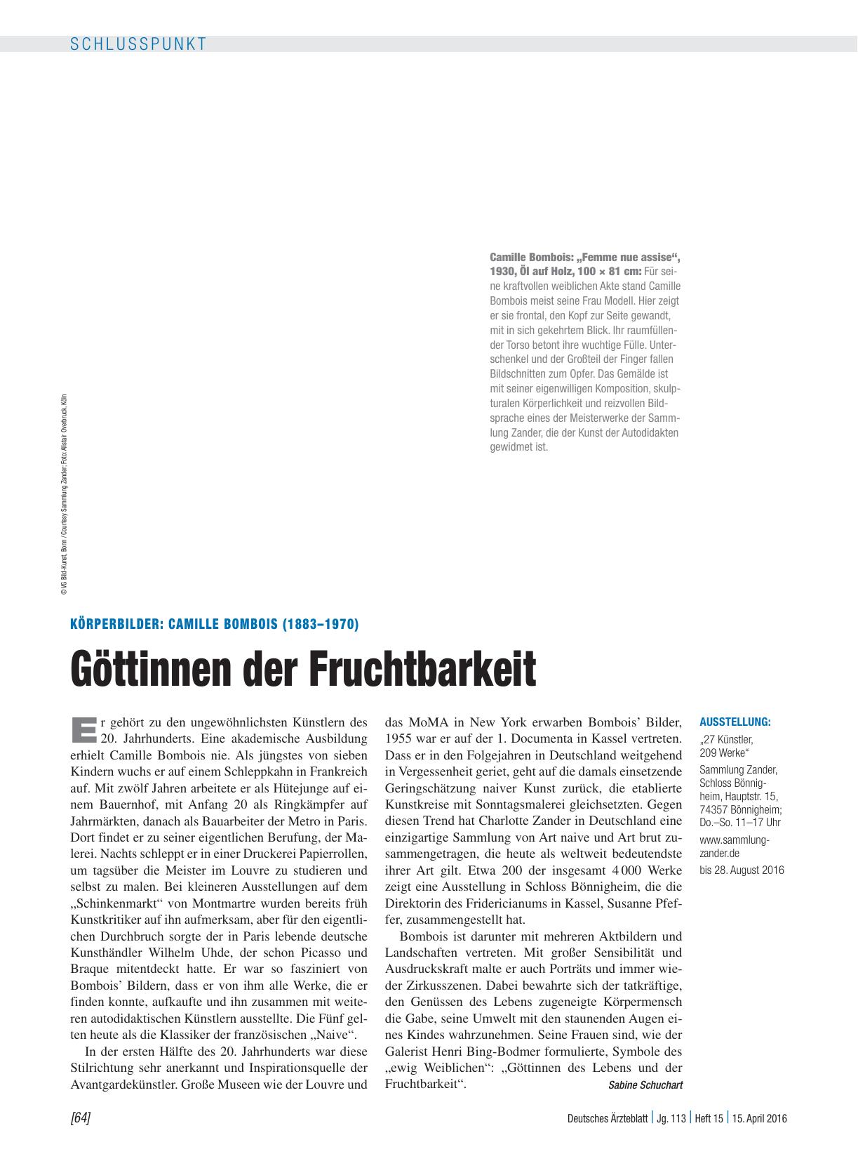 Vorschauseite 1: Körperbilder: Camille Bombois (1883 – 1970) – Göttinnen der Fruchtbarkeit