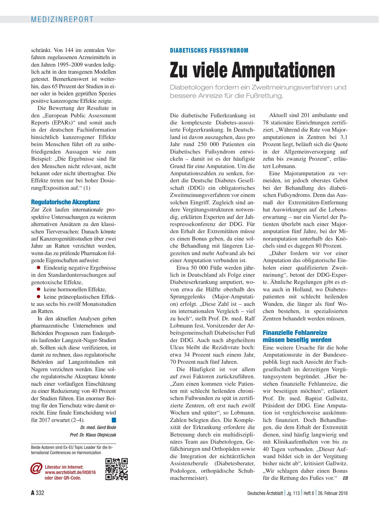 Vorschauseite 1: Diabetisches Fußsyndrom: Zu viele Amputationen