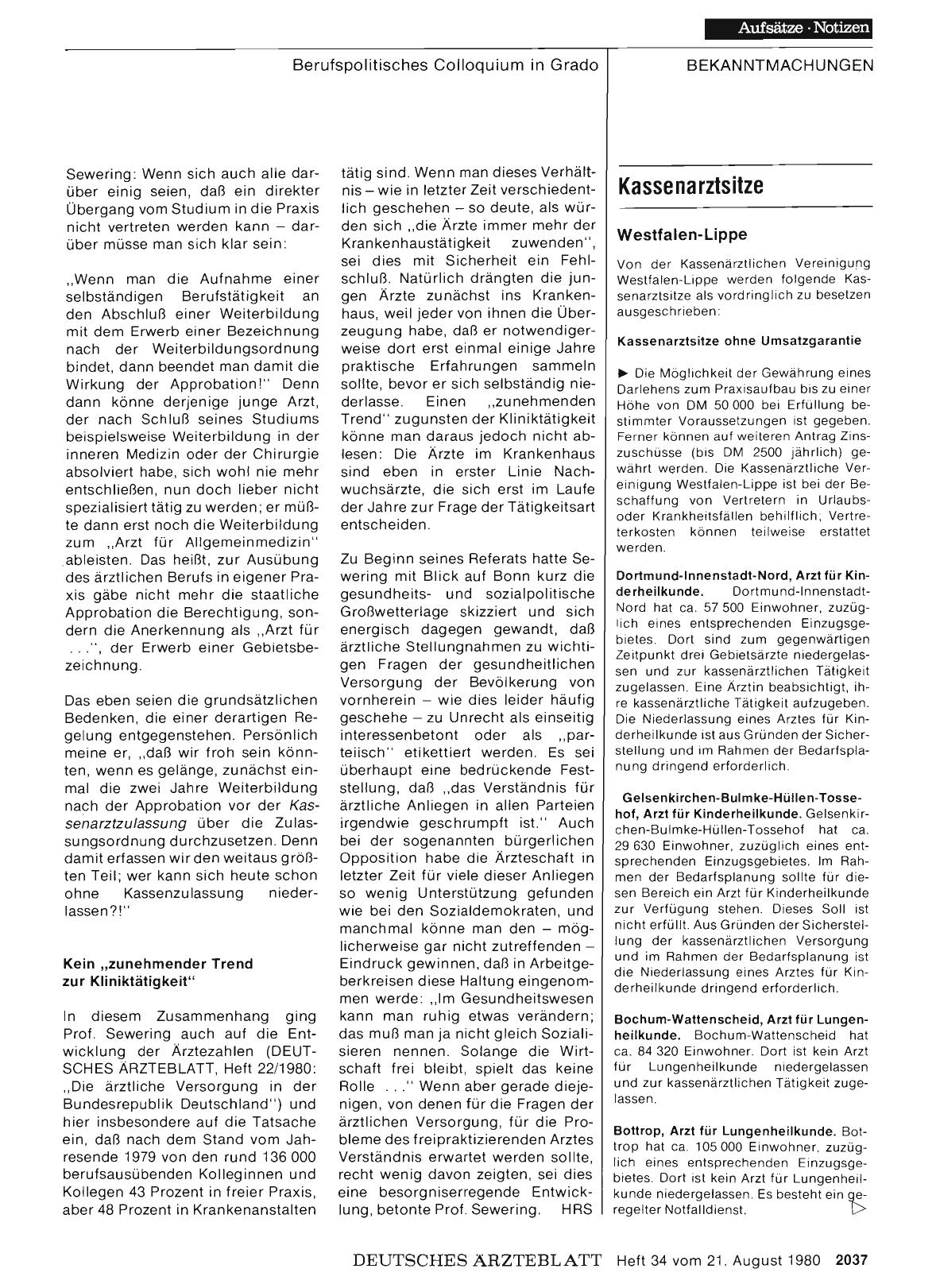 Vorschauseite 1: Kassenarztsitze