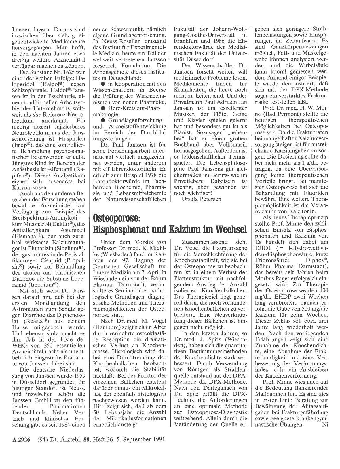 Vorschauseite 1: Osteoporose: Bisphosphonat und Kalzium im Wechsel