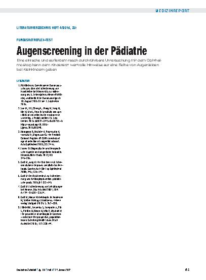 Vorschauseite 2: Fundusrotreflex-Test: Augenscreening in der Pädiatrie