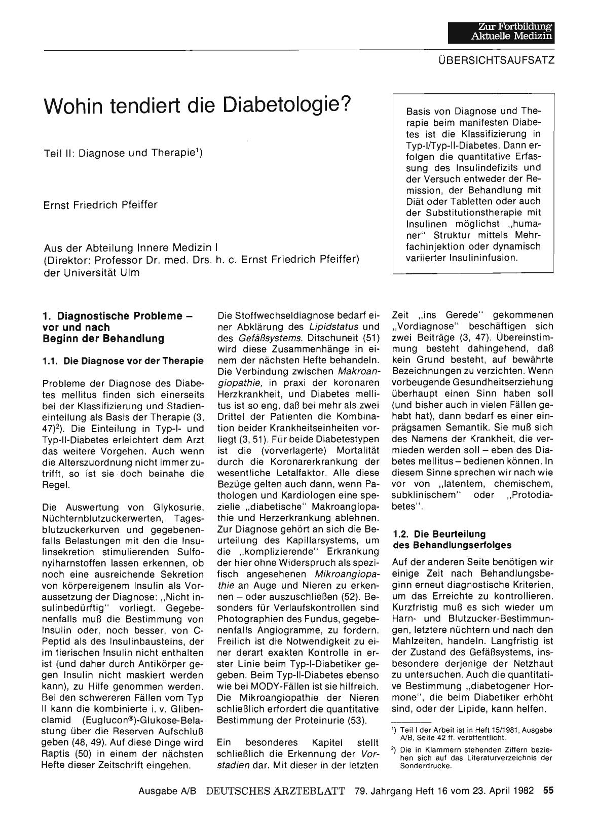 Vorschauseite 1: Wohin tendiert die Diabetologie?