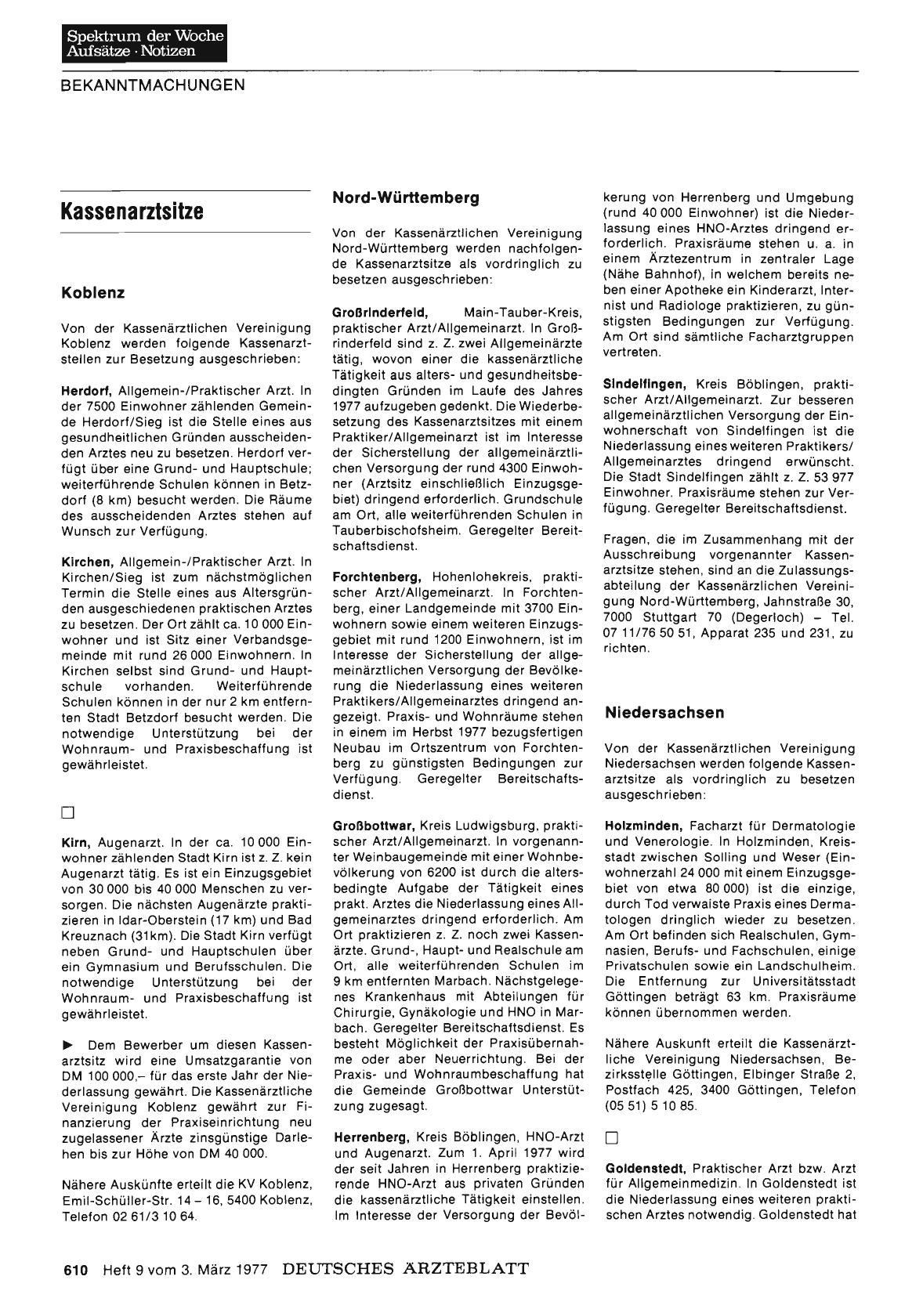 Vorschauseite 1: Kassenarztsitze