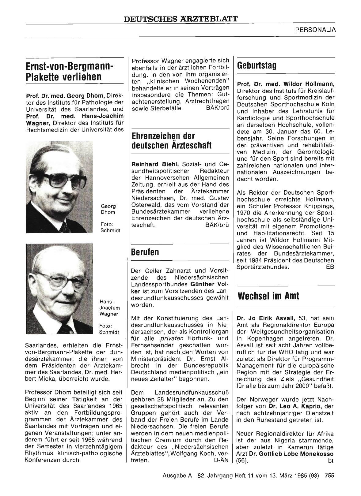 Vorschauseite 1: Wechsel im Amt