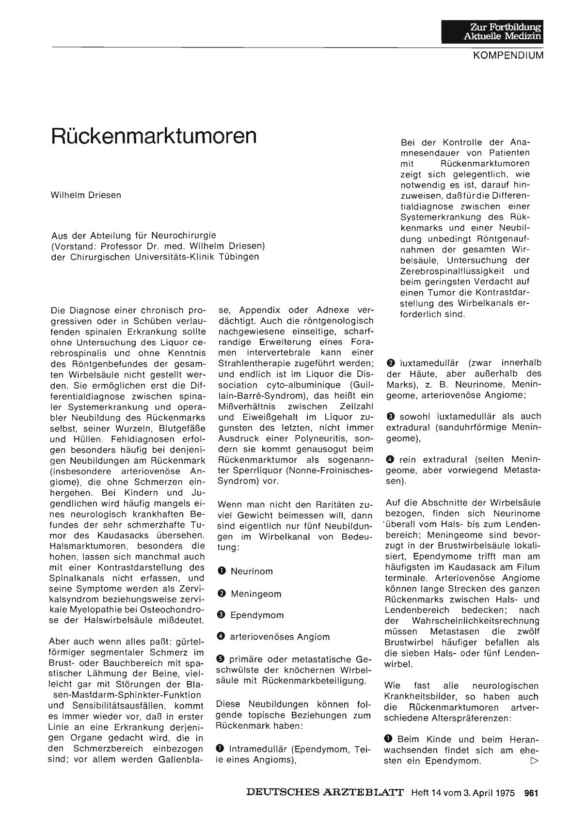 Vorschauseite 1: Rückenmarktumoren
