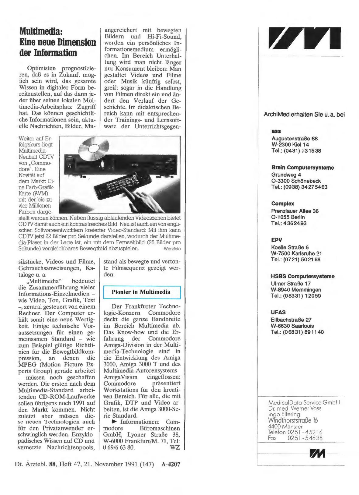 Vorschauseite 1: Multimedia: Ebte neue Dbnension der Infonnation