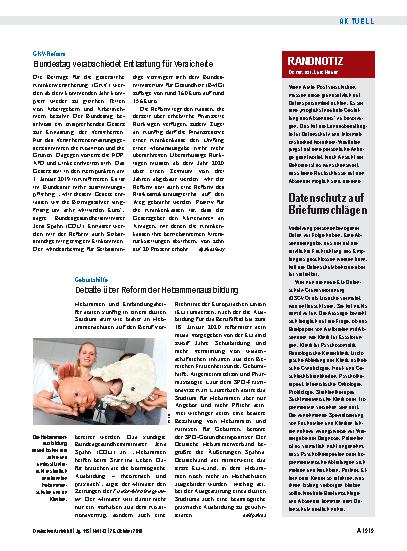 Vorschauseite 1: GKV-Reform: Bundestag verabschiedet Entlastung für Versicherte