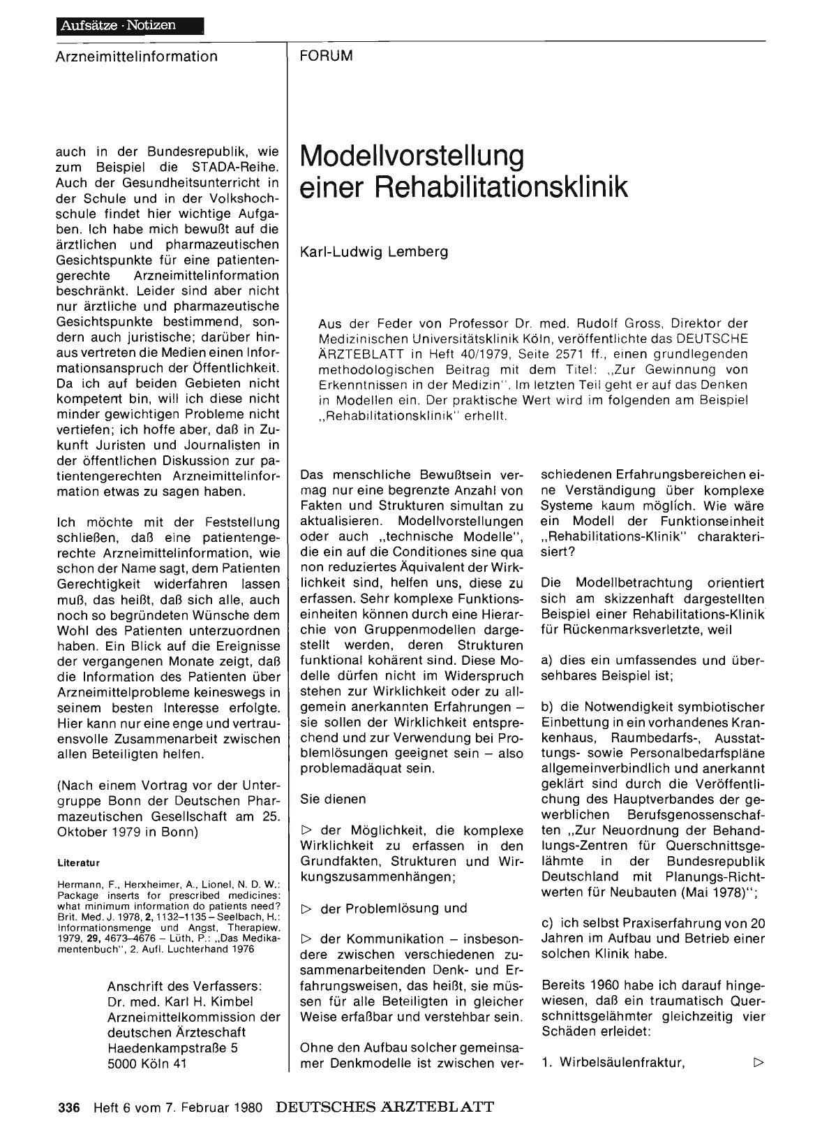 Vorschauseite 1: Modellvorstellung einer Rehabilitationsklinik
