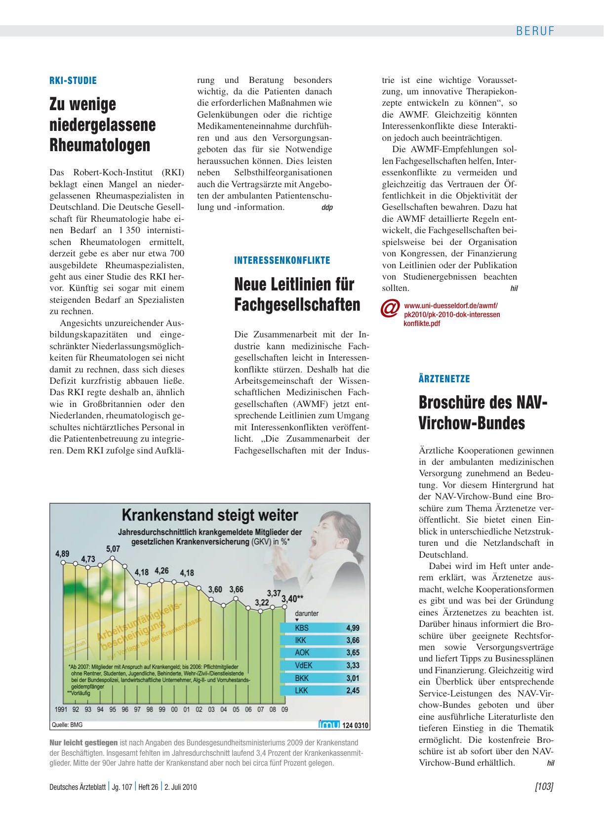 Vorschauseite 1: Ärztenetze: Broschüre des NAV-Virchow-Bundes