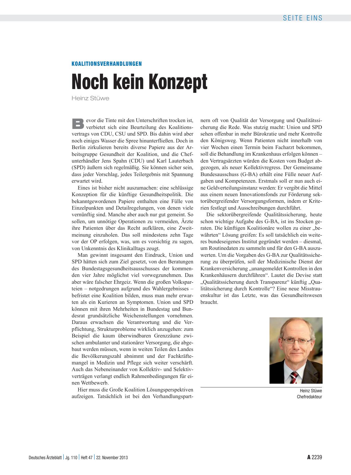 Vorschauseite 1: Koalitionsverhandlungen: Noch kein Konzept