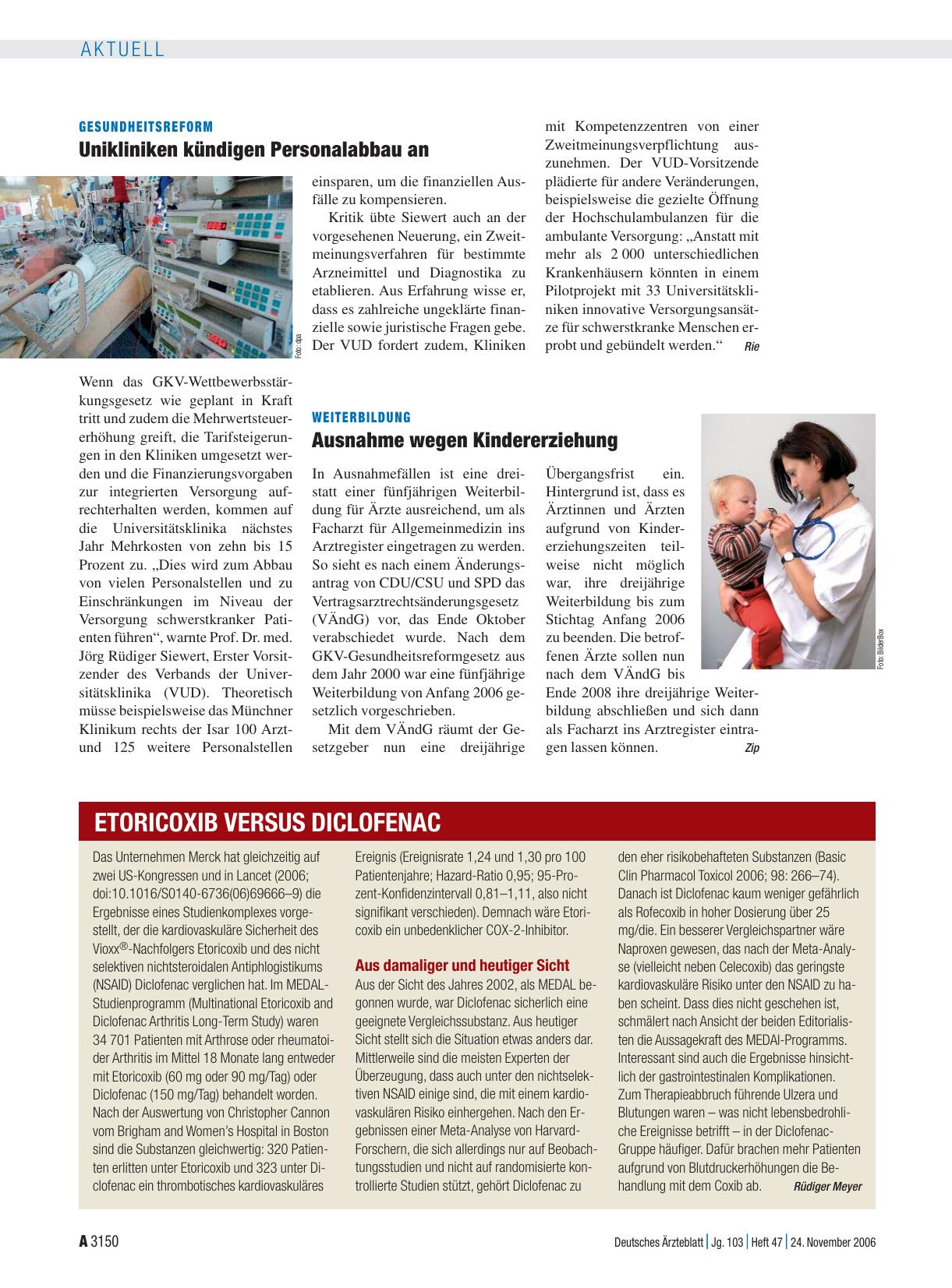 Vorschauseite 1: Gesundheitsreform: Unikliniken kündigen Personalabbau an