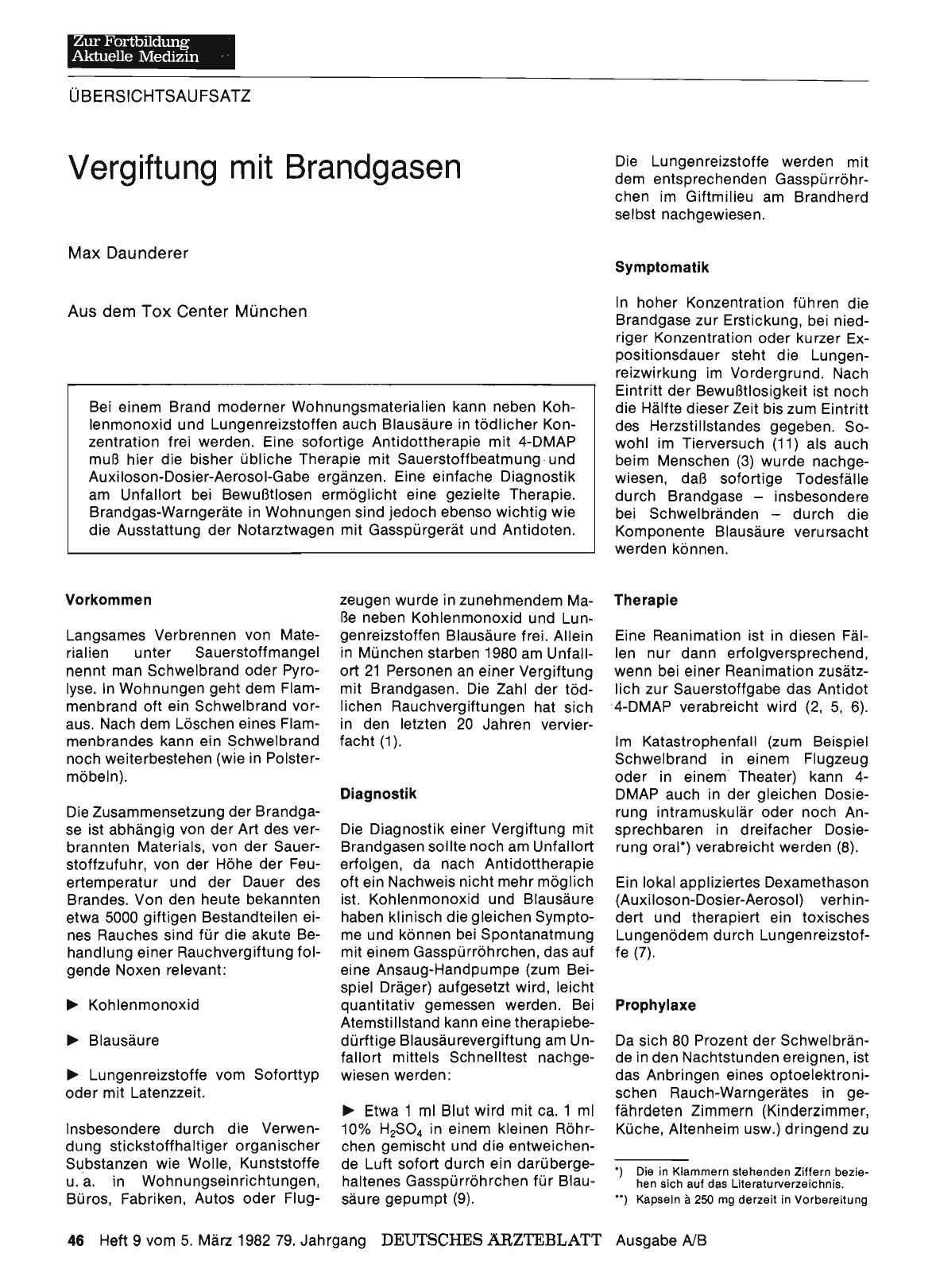 Vorschauseite 1: Vergiftung mit Brandgasen