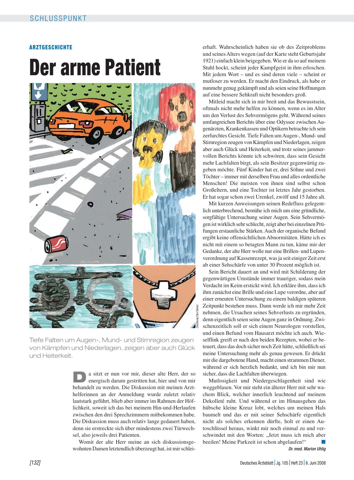 Vorschauseite 1: Arztgeschichte: Der arme Patient