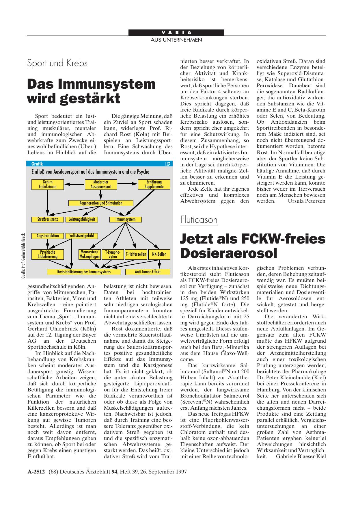 Vorschauseite 1: Sport und Krebs: Das Immunsystem wird gestärkt