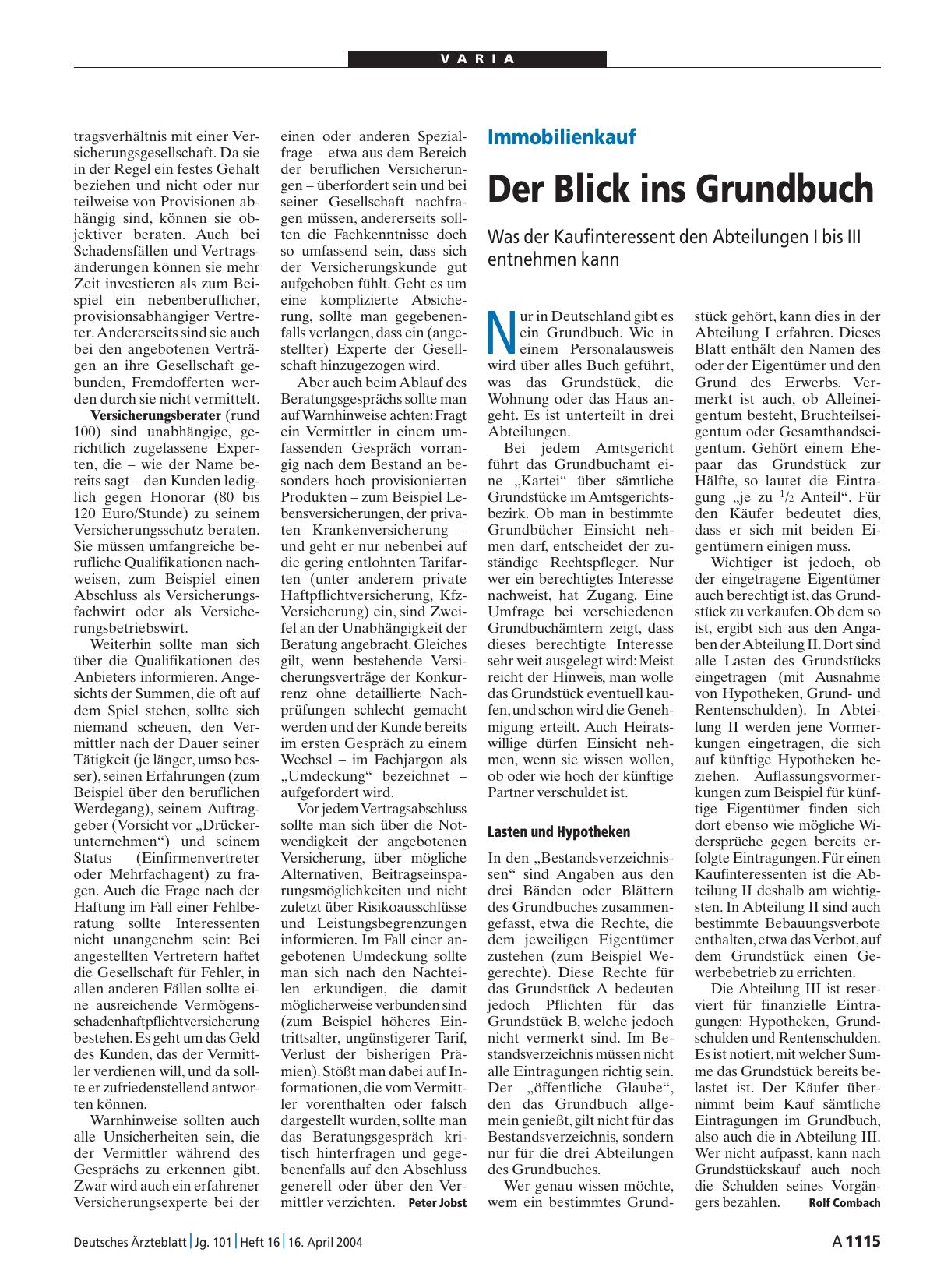 Vorschauseite 1: Immobilienkauf: Der Blick ins Grundbuch